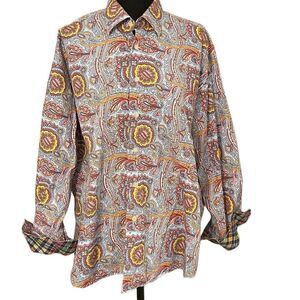 Alan Flusser Men’s L/S Paisley-Print Casual Shirt